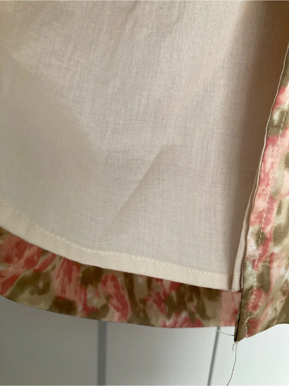 Talbots Pink and Taupe Floral V Neck Sleeveless Dress with Bow